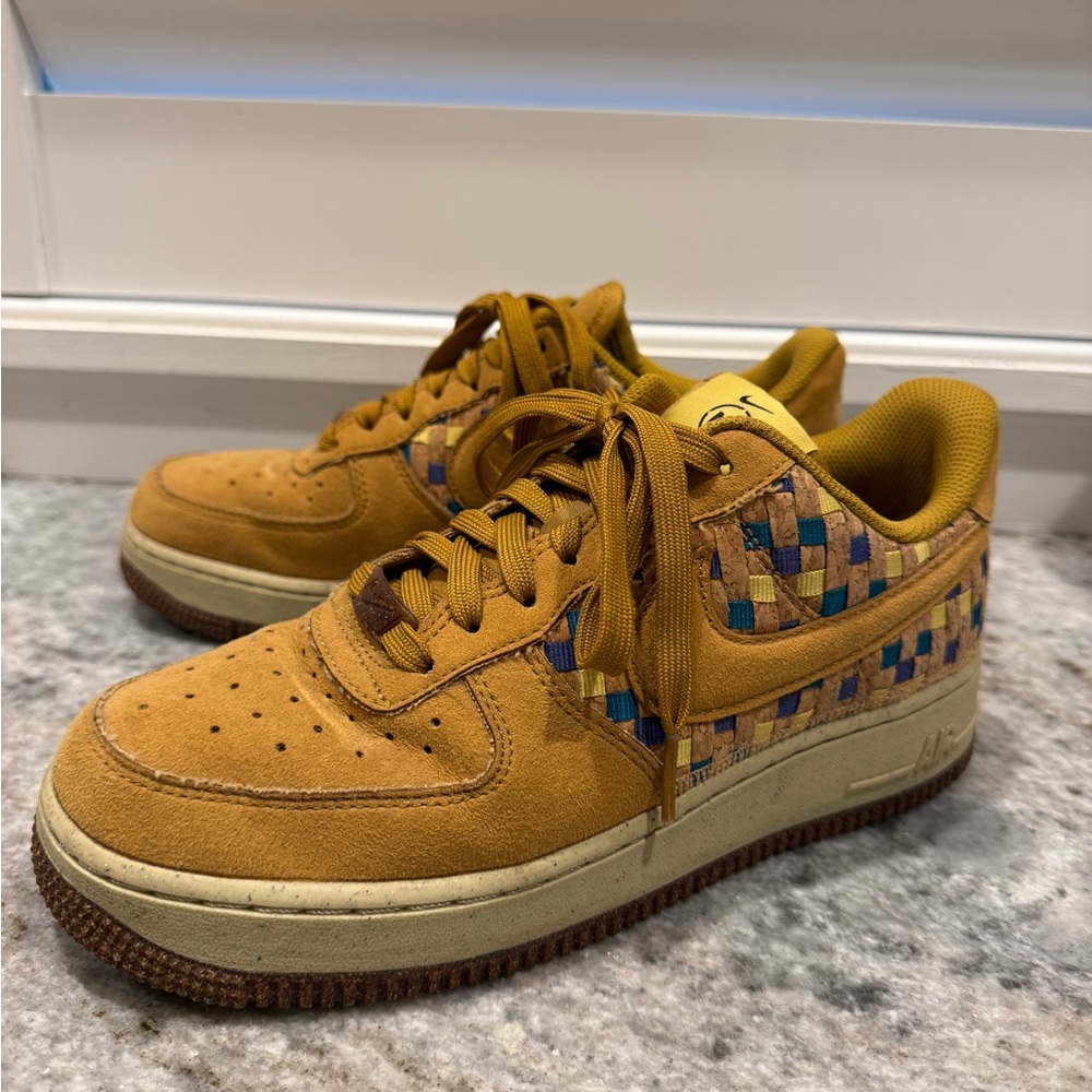 RARE Nike Air Force 1 Low SP N7 Woven Wheat Brown Gold Blue